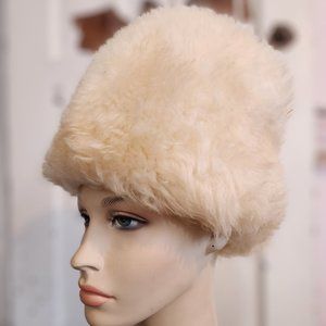Vintage Shearling Winter Hat in Original Alexander's Box